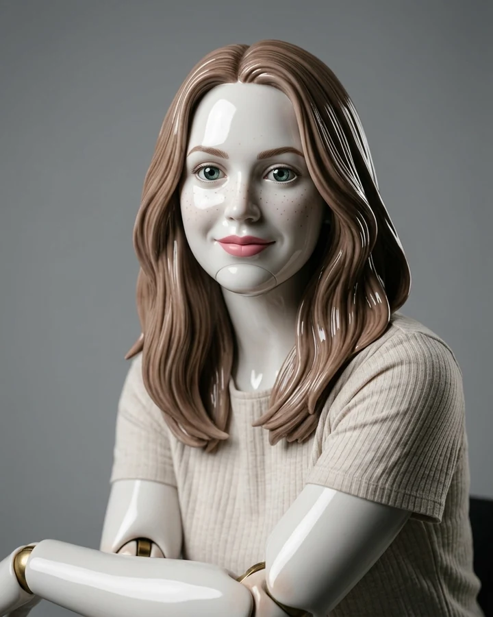 FaceUp: Фарфоровая кукла — ретушь лица нейросеть онлайн