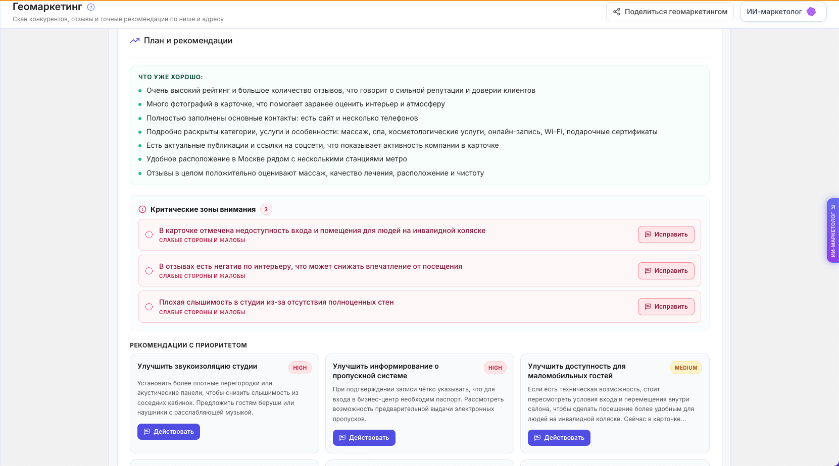 План по геомаркетингу